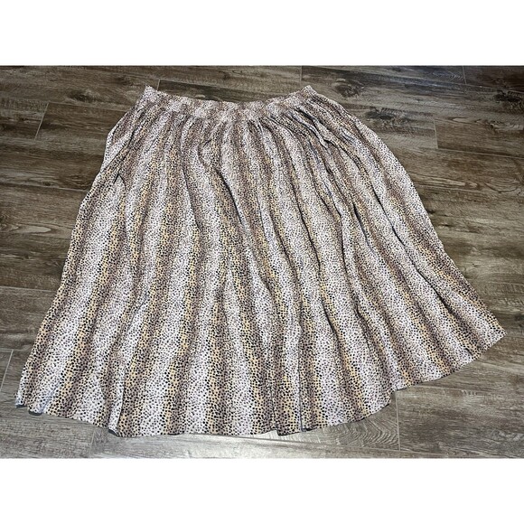 The Avenue Skirt Womens Size 26 / 28 Leopard Print Pleated Stretch Rayon Dress - Picture 1 of 8